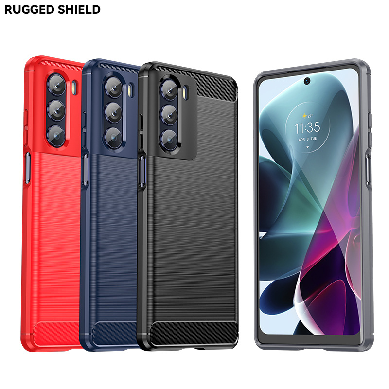 适用 Moto G20/G200手机壳Moto G200/G20拉丝碳纤维保护套TPU软壳