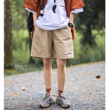 日系cityboy纯色休闲短裤男薄款机能风宽松运动五分沙滩裤夏跨境