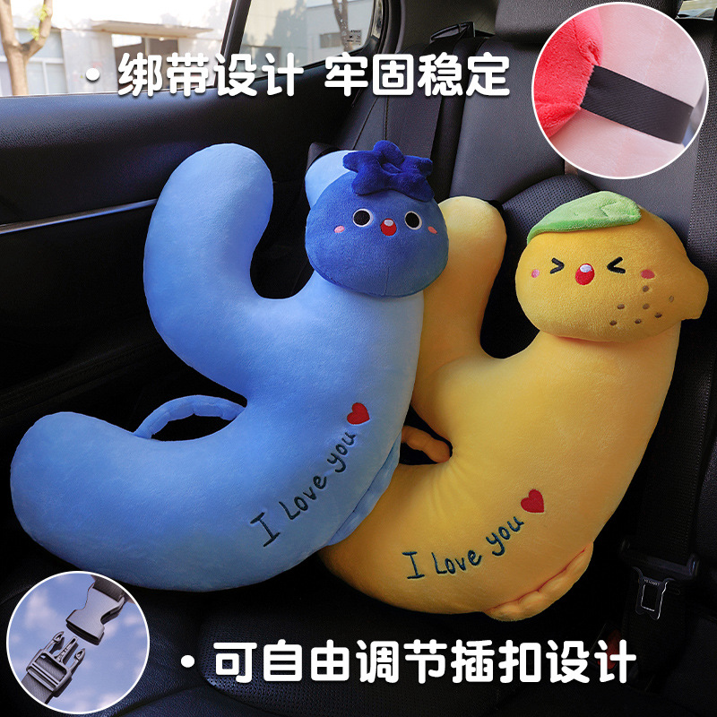 almohada anti-asfixia para niños en automóviles, almohada para dormir en automóviles para adultos en la fila trasera en automóviles de larga distancia