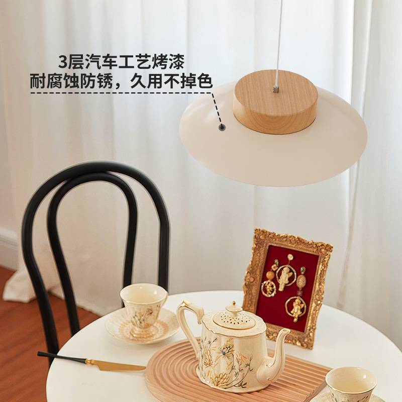 Lámpara del restaurante de viento de crema de madera japonesa lámpara de mesa de comedor de viento de madera de estilo medieval, viento tranquilo de alojamiento residencial de comedor de bar lámpara de 412L