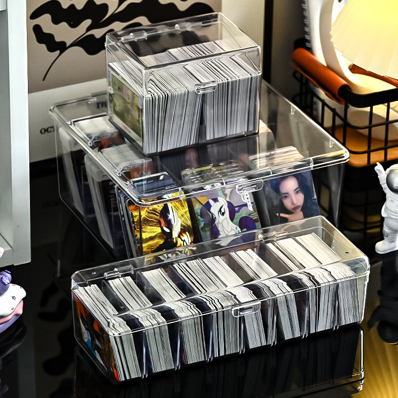 Caja de almacenamiento de cable de datos caja de clasificación de tarjeta acrílica de video transparente de cuadrícula dividida caja a prueba de polvo de escritorio de gran capacidad con tapa abatible