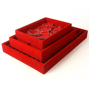 Gold jewelry gold shop counter display red flannel goods display tray ring pendant bracelet necklace storage