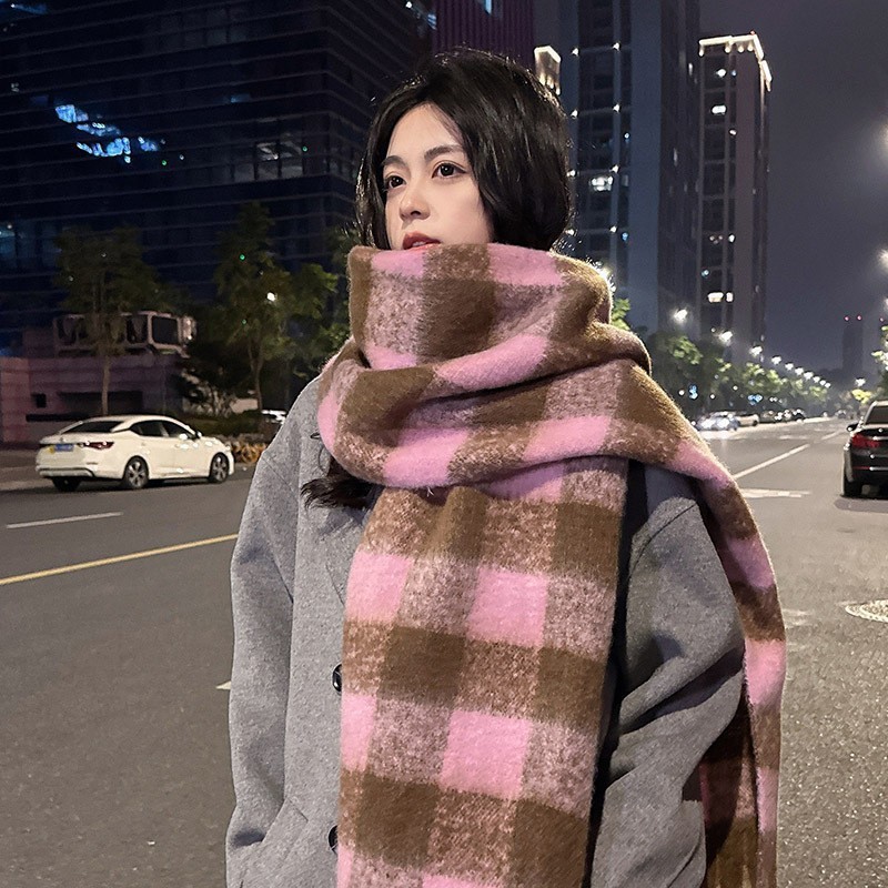纯色加厚大围巾女款2025冬季新款韩系氛围感秋冬披肩围脖护颈白色|undefined