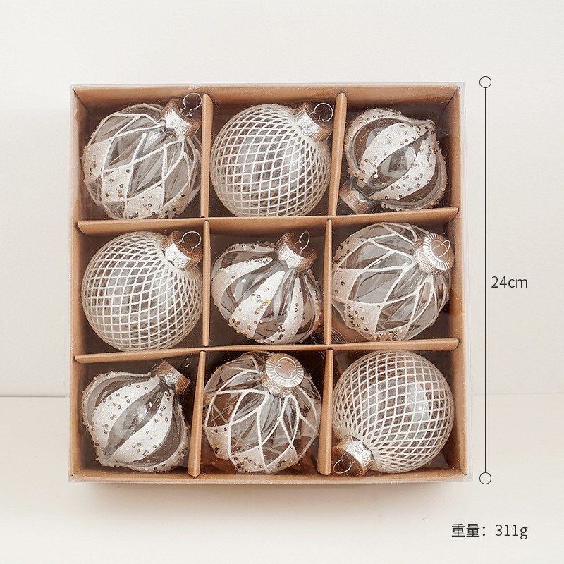 Juegos de bolas de Navidad de venta caliente transfronteriza, escenas de navidad, decoración de árboles de navidad, colgantes de bolas colgantes al por mayor al por mayor image 10