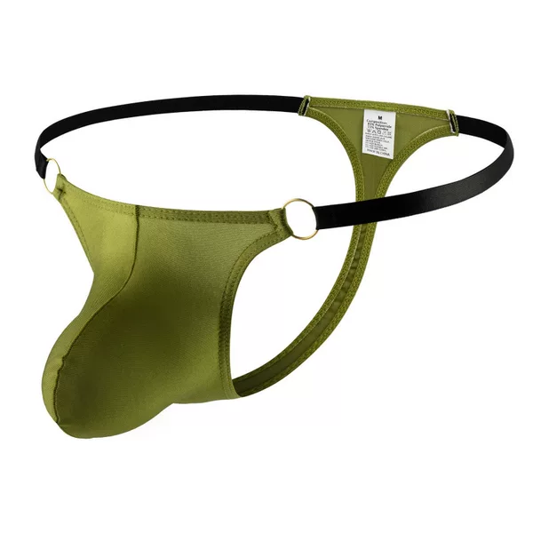 European and American Style Hip-Lifting Seductive Men's Thong Low-Waist Sexy Lingerie Pouch Iron Ring T-Pants B620