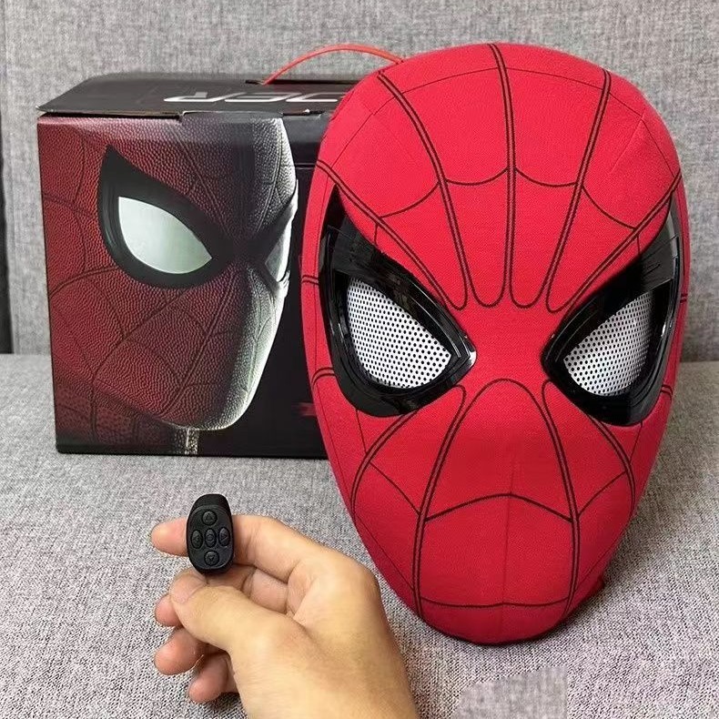ハロウィンスパイダーマンヘッドギアアイ可動タッチ発光cosマスク電気ライトマスク子供のおもちゃ|undefined