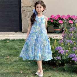 女童夏连衣裙2026新款儿童裙子大童沙滩裙巨好看吊带裙夏季碎花裙