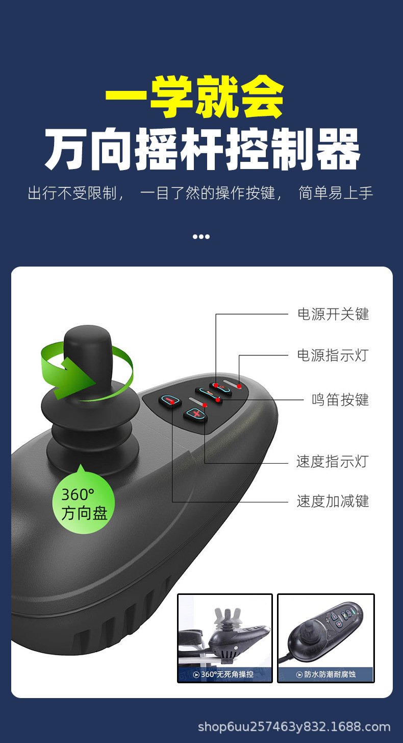 Electric Wheelchair for Disabled Elderly Mobility, Foldable Intelligent Fully Automatic Four-Wheel Mobility Wheelchair for the Elderly