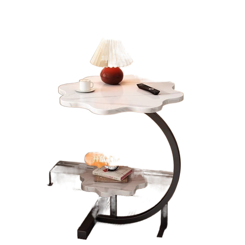 Mesita de noche lateral de lujo ligero de estilo nórdico, mesa auxiliar de sofá de sala de estar, mesa de centro simple, rejilla simple de celebridades de Internet moderna