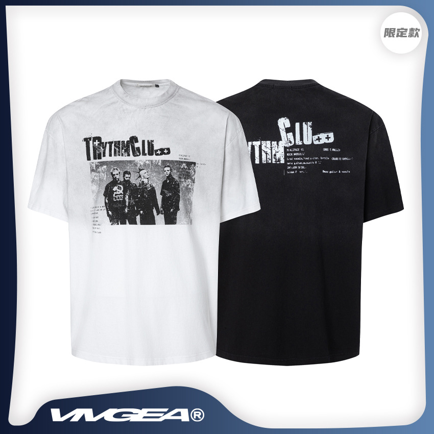 Spring autumn retro T-shirt hip-hop style