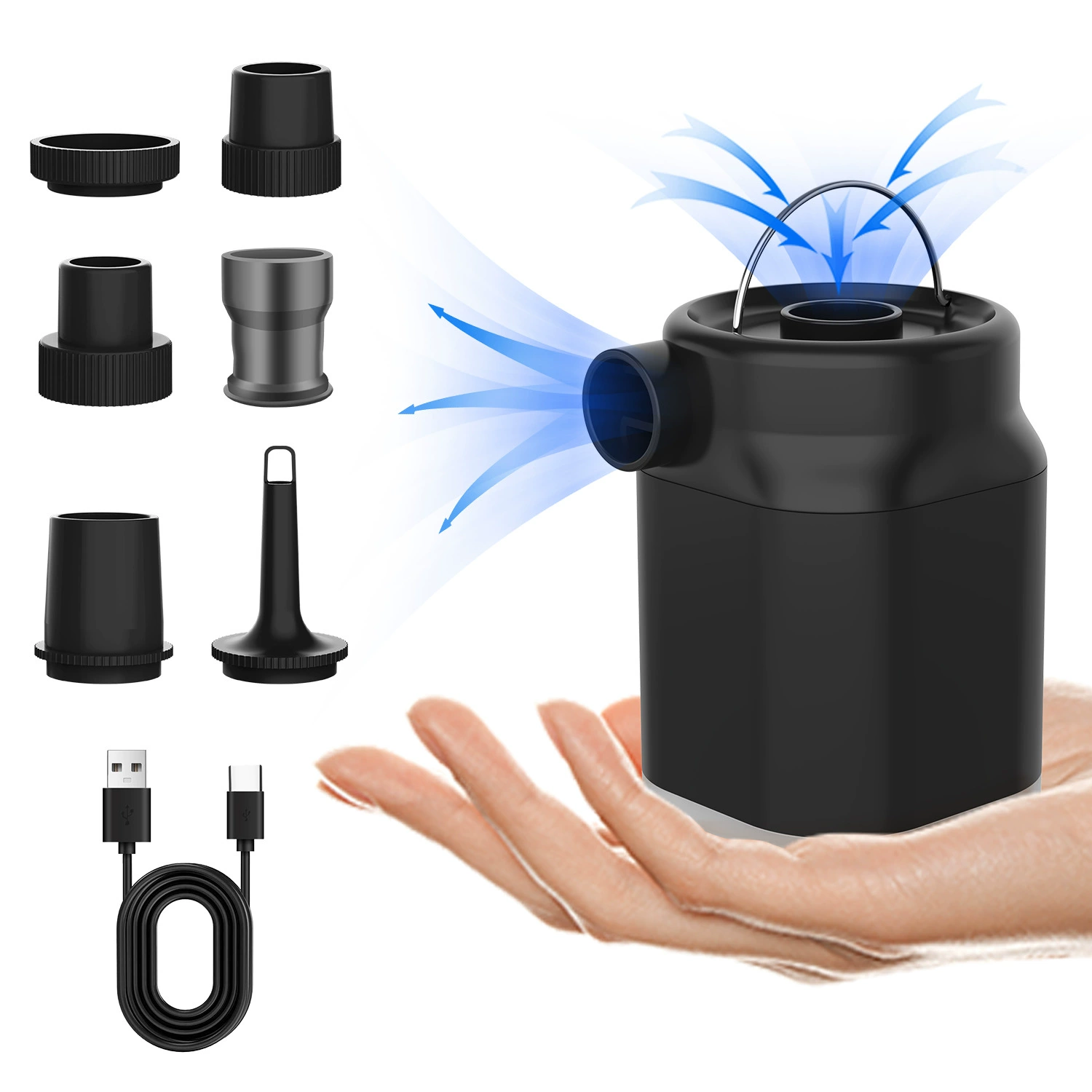 Universal soft heel, air pump