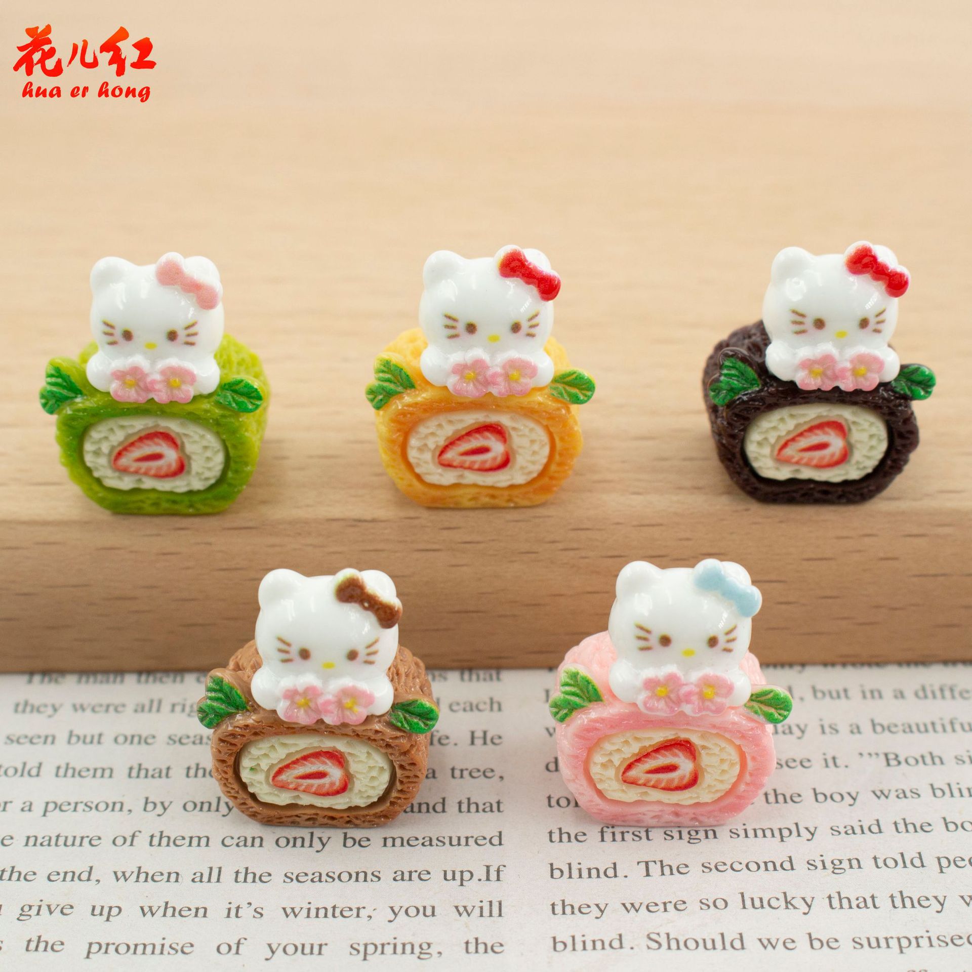 新款卡通凯蒂蛋糕 食玩手工材料diy奶油胶树脂配件发饰吊饰挂件