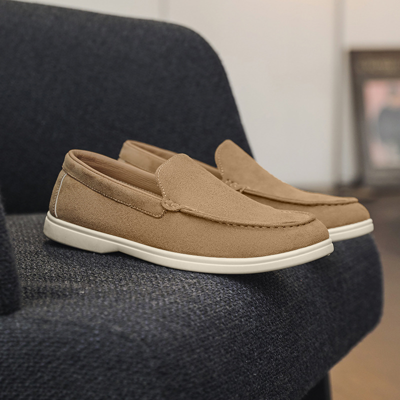 批发一脚蹬豆豆鞋2025新款男士乐福鞋日常休闲风大码工装男鞋跨境