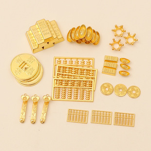 Dollhouse doll house miniature scene accessories simulation mini gold bar copper ingot ruyi model ornaments