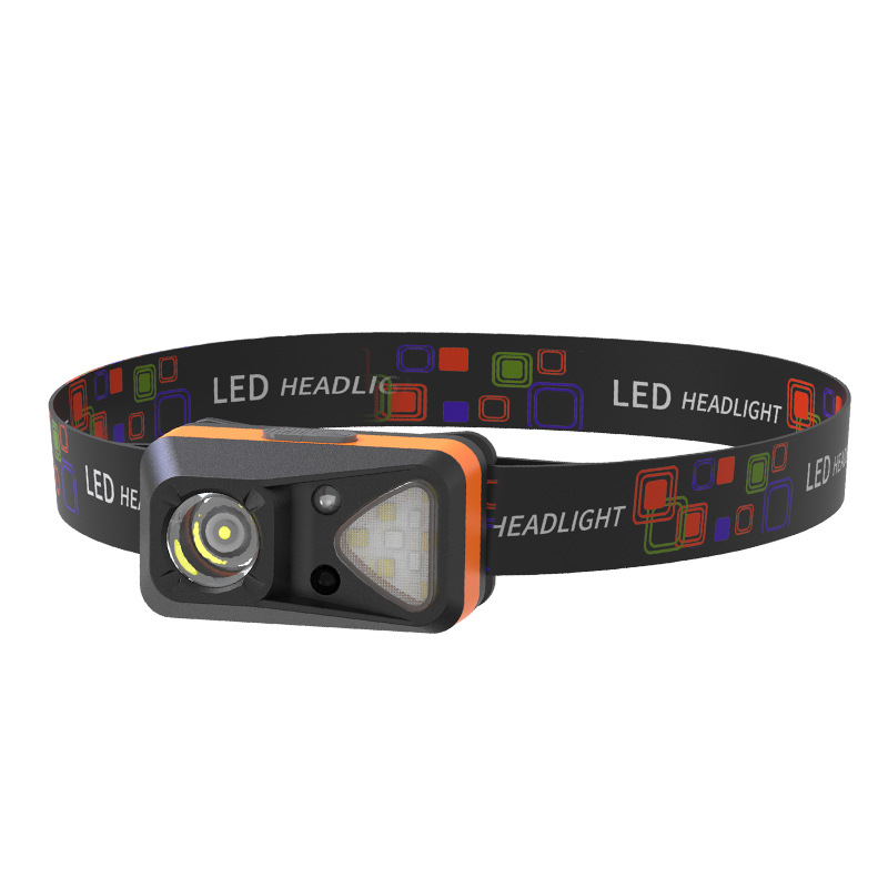 Faros de inducción de carga, ciclismo al aire libre, escalada, ligero, linterna montada en la cabeza, luz fuerte portátil, luz de pesca nocturna súper brillante