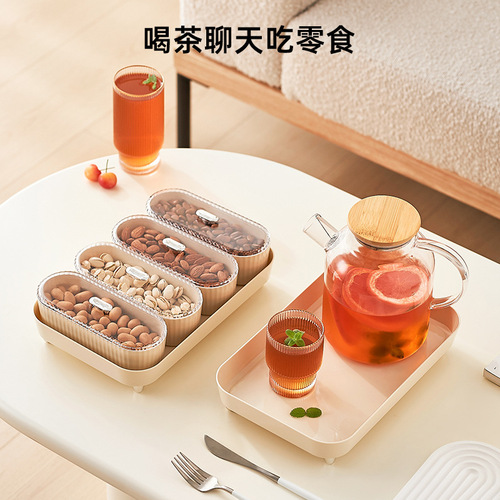Fruit plate, high-looking, home living room, tea table, plastic dried fruit box, simple, fashionable, freely placed fruit plate with lid