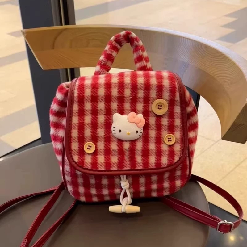 Hello Kitty, ретро-сумка, сумка-рюкзак для демисезона, носимая через плечо
