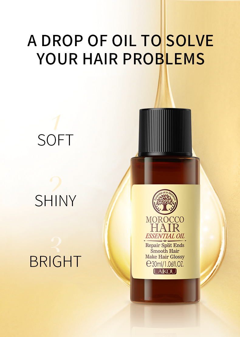 laikou 30ml Hair Care Essential Oil for improving frizz, fragility and split ends, available for wholesale from the manufacturer undefined