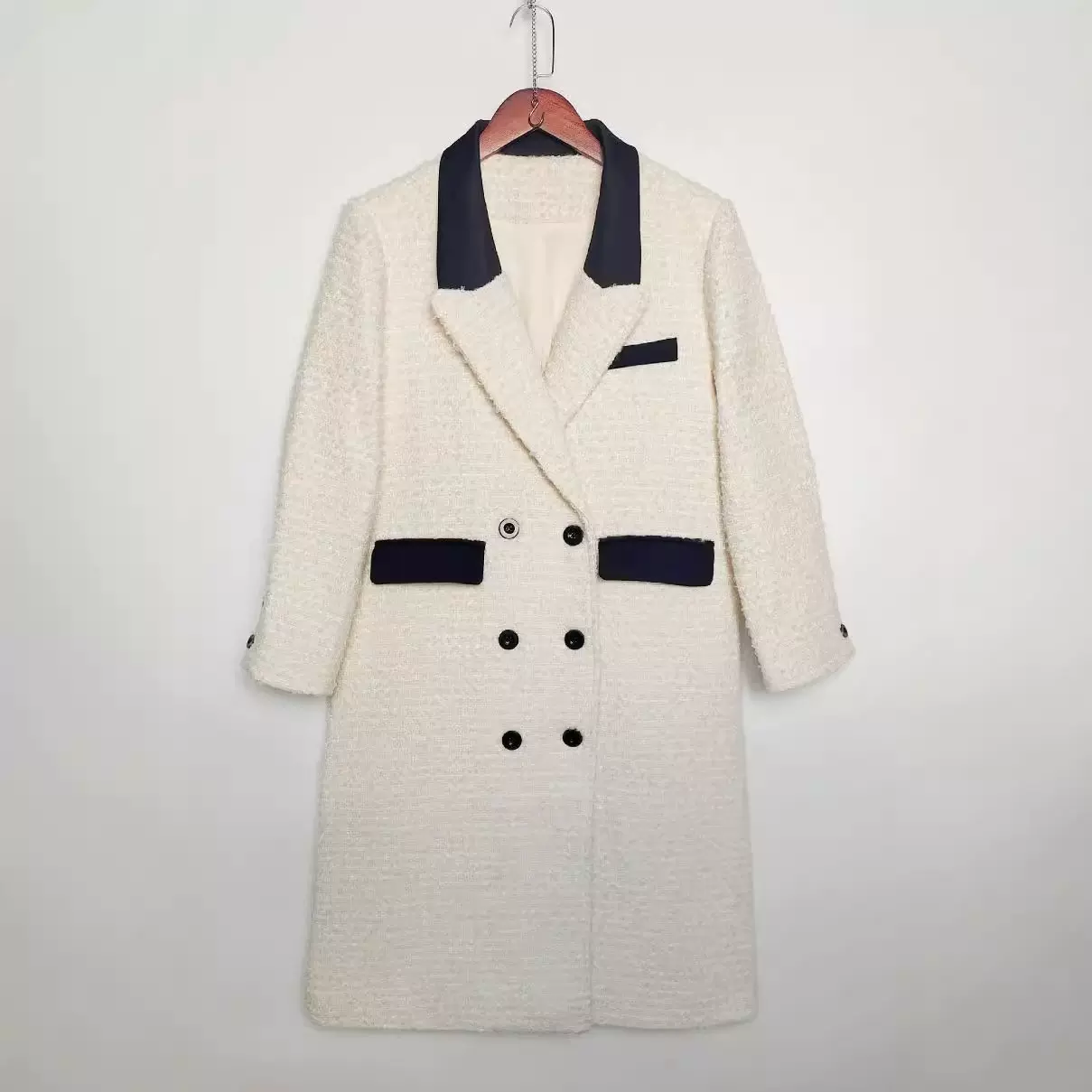 现货极速发货名媛风长款毛衣V领长袖日常冬季保暖