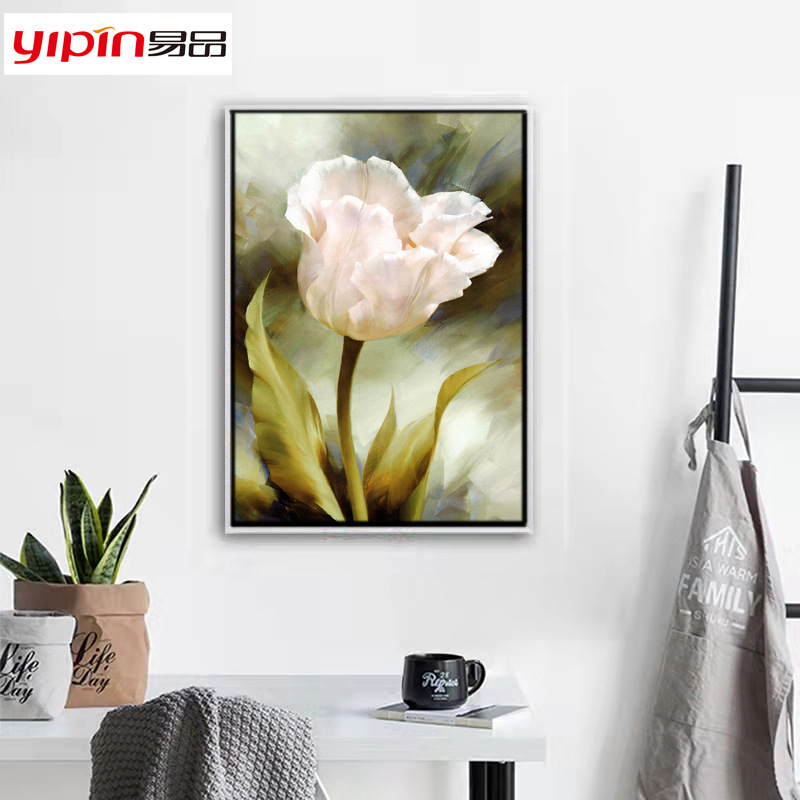 High-End Living Room Wall Art, Floral Oil Painting, Grand Sofa Background Wall, Floor-To-Ceiling Painting, Light Luxury Entrance Decoration Painting, Foyer