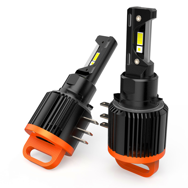 Los faros de automóviles LED H15 series naranja negro decodifican diseño inalámbrico, fuerte disipación de calor