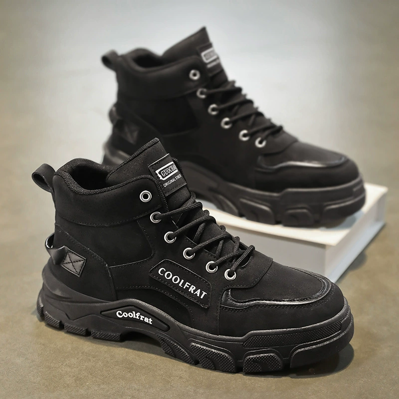 Ботинки‑анкл (Martens) зимние на платформе, износостойкая подошва, шнуровка, 39–44