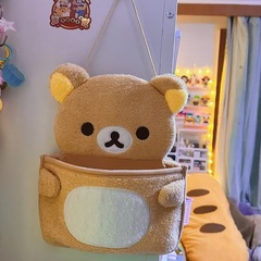 漫画リラックマ収納袋かわいいクマ大容量ぬいぐるみ収納袋女子寮雑貨収納袋