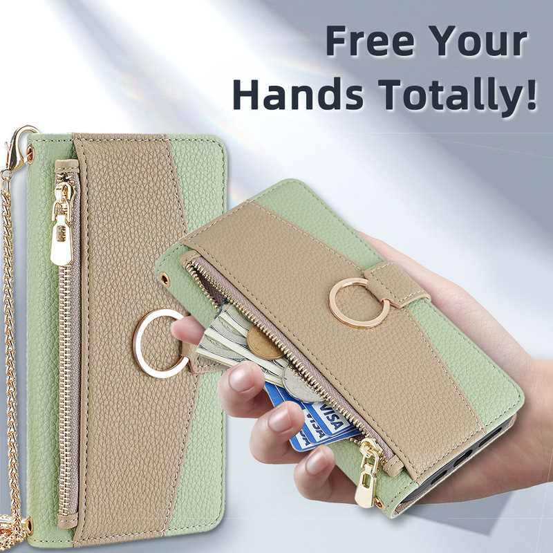 Suitable for Samsung S25 Crossbody Bag Large Capacity Mobile Phone Case S21 Fe Card Protective Cover S22 Leather Case S23 Plus