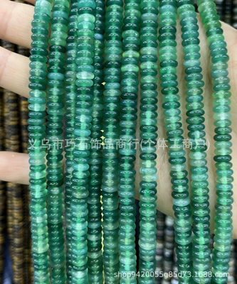 Crystal Abacus Beads Spacer Beads, Zərgərlik ara hissələri - natural-green-agate-26mm