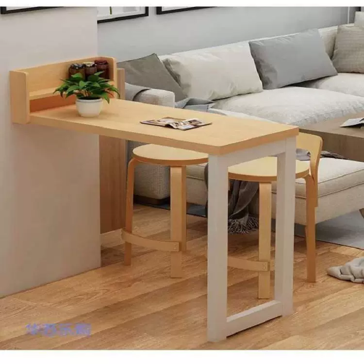 定制家用可折叠小户型吧台壁挂桌客厅隔断靠墙吧桌椅简约高脚桌