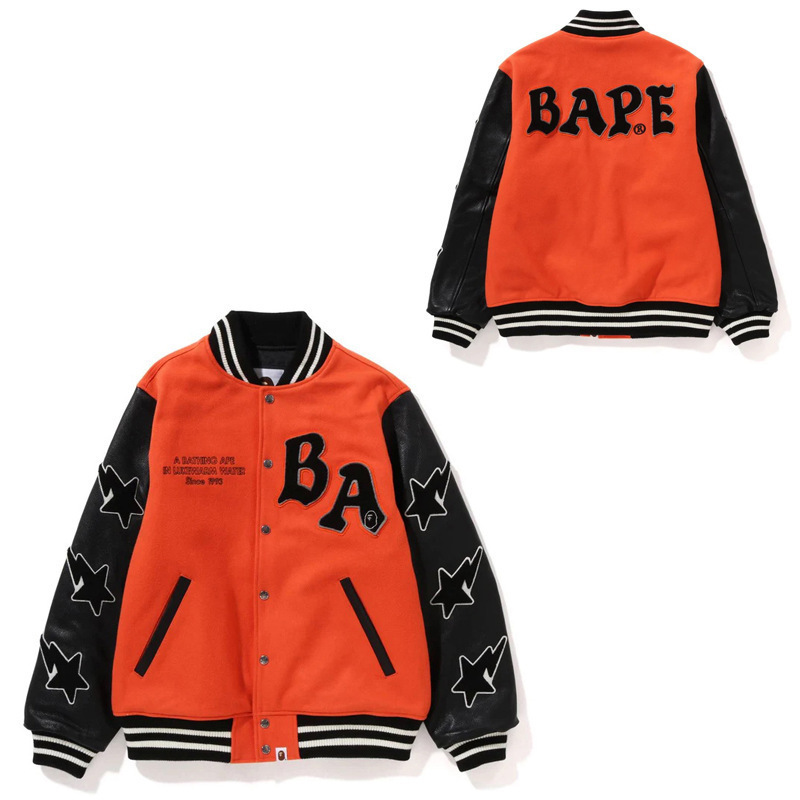 跨境外贸代发潮牌BAPE猿人头鲨鱼秋冬棒球服男女宽松百搭开衫外套|undefined