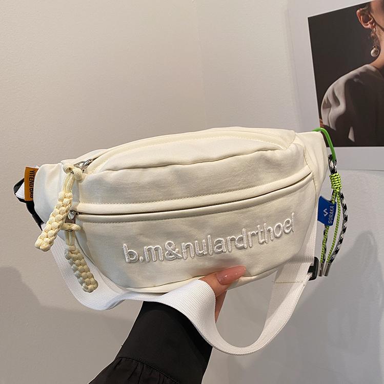 Bolsa de lona para mujeres 2025, nuevo estilo coreano de bolso de mochila deportiva casual popular, bolso de pecho de fuego, bolso de cintura de alta calidad