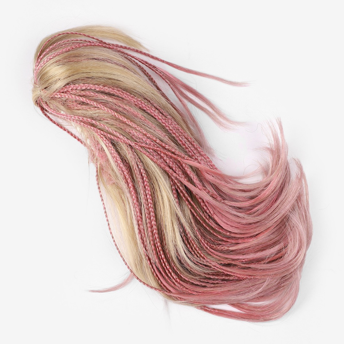 Gradiente de onda grande, color, cabello rizado, cola de caballo alta, peluca degradada, volumen de cabello