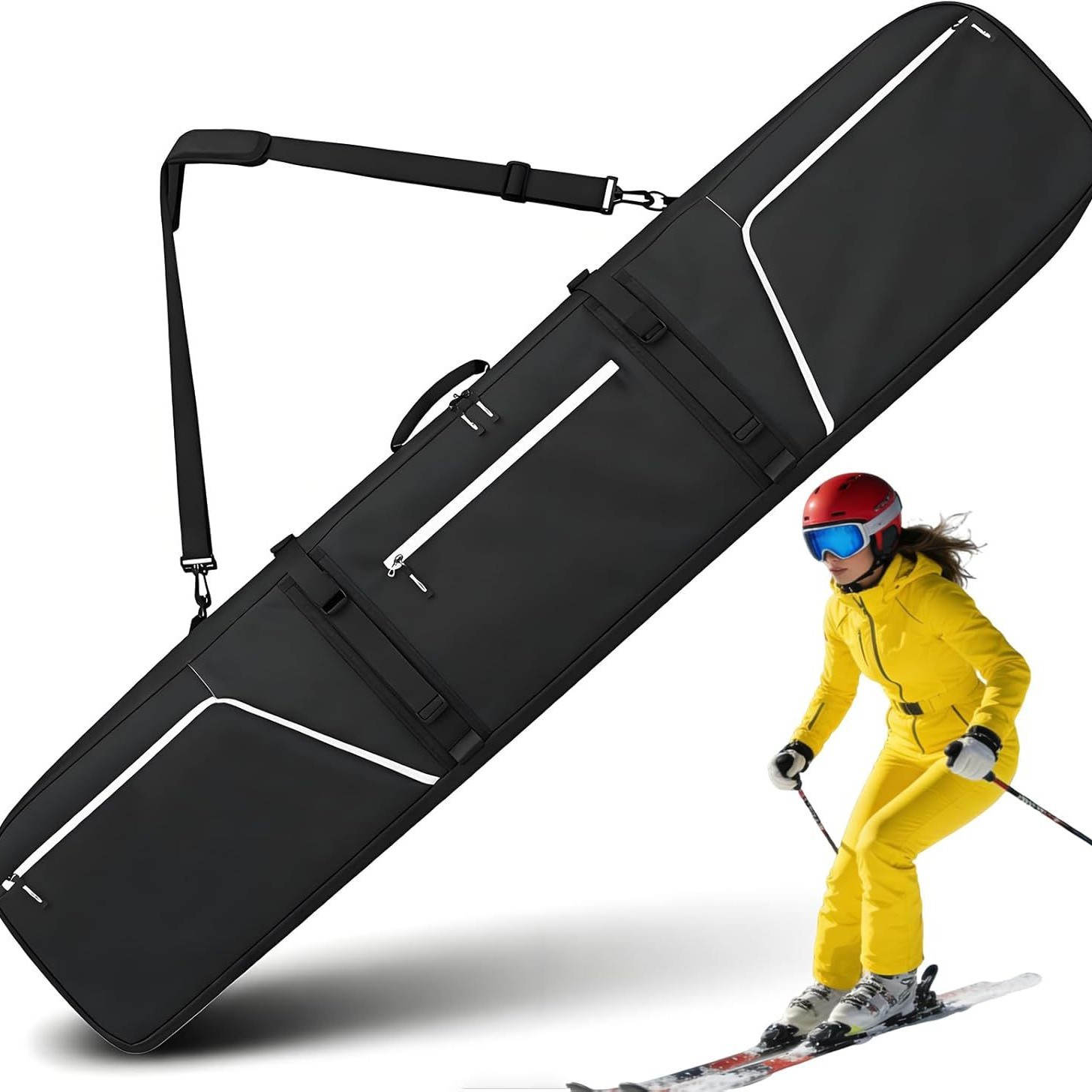 Factory Customized Winter Skiing Sports Bag, Ski Longboard Storage Bag, Portable Travel Ice and Snow Sports Snowboard Bag