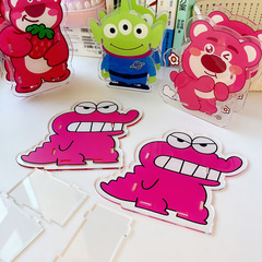 Strawberry Bear Cartoon Acrylic Cute Pen Holder Student Desk Stationery Storage Box Makeup Brush Storage Bucket