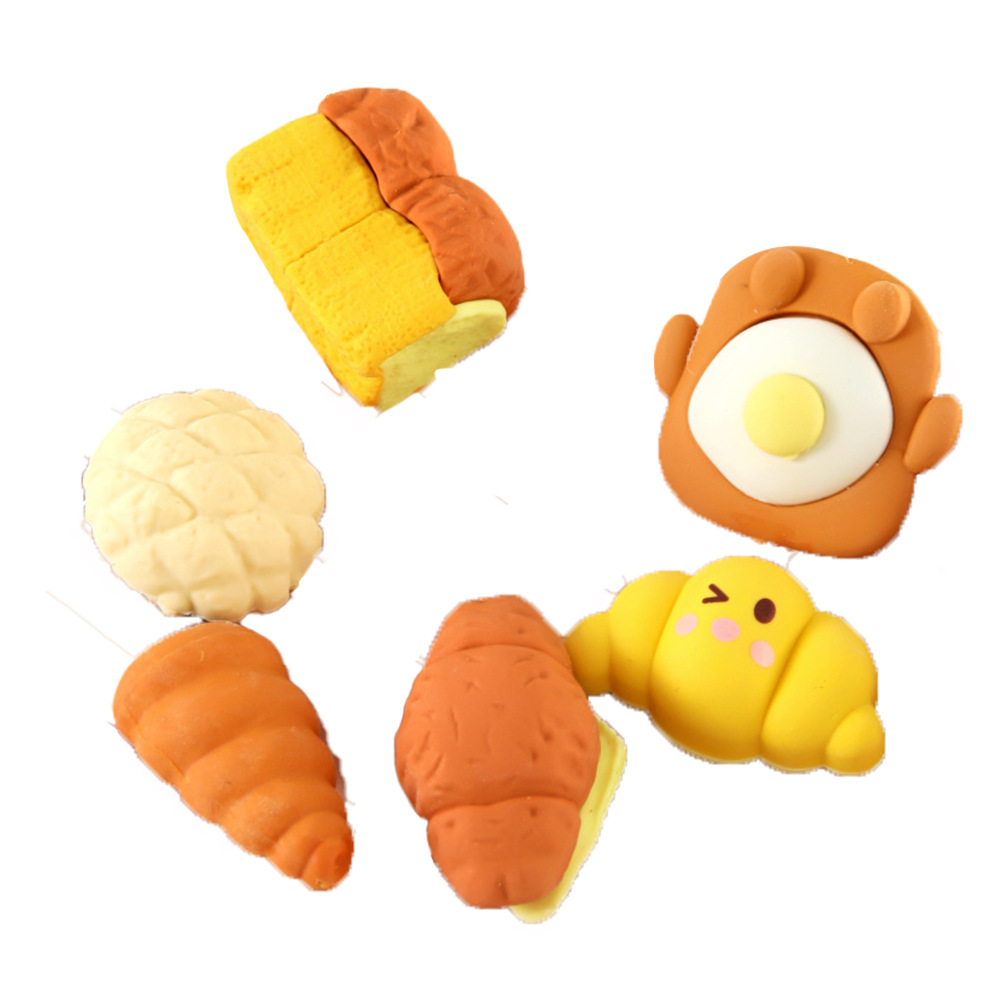 Nuevos productos Yuanqi desayuno simulación de alimentos juegan borracha de goma de papelería de estudiantes limpieza borracha de goma de ensamblaje inteligente