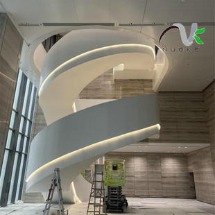 Custom Manufacturer Grg Spiral Staircase Curve Design Grg Arc Staircase Family Decoration Grg Cylindrical Staircase