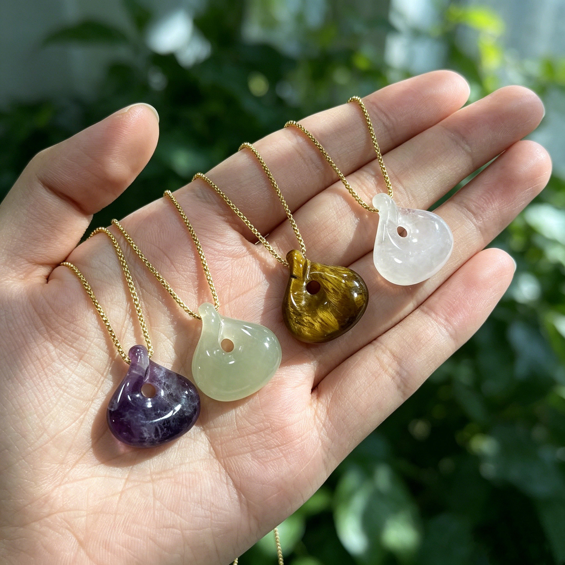Cross-Border Popular Crystal Pendant, Natural Pink Crystal Water Drop Necklace, Fresh and Sweet Jade Clavicle Chain, Ready for Immediate Delivery