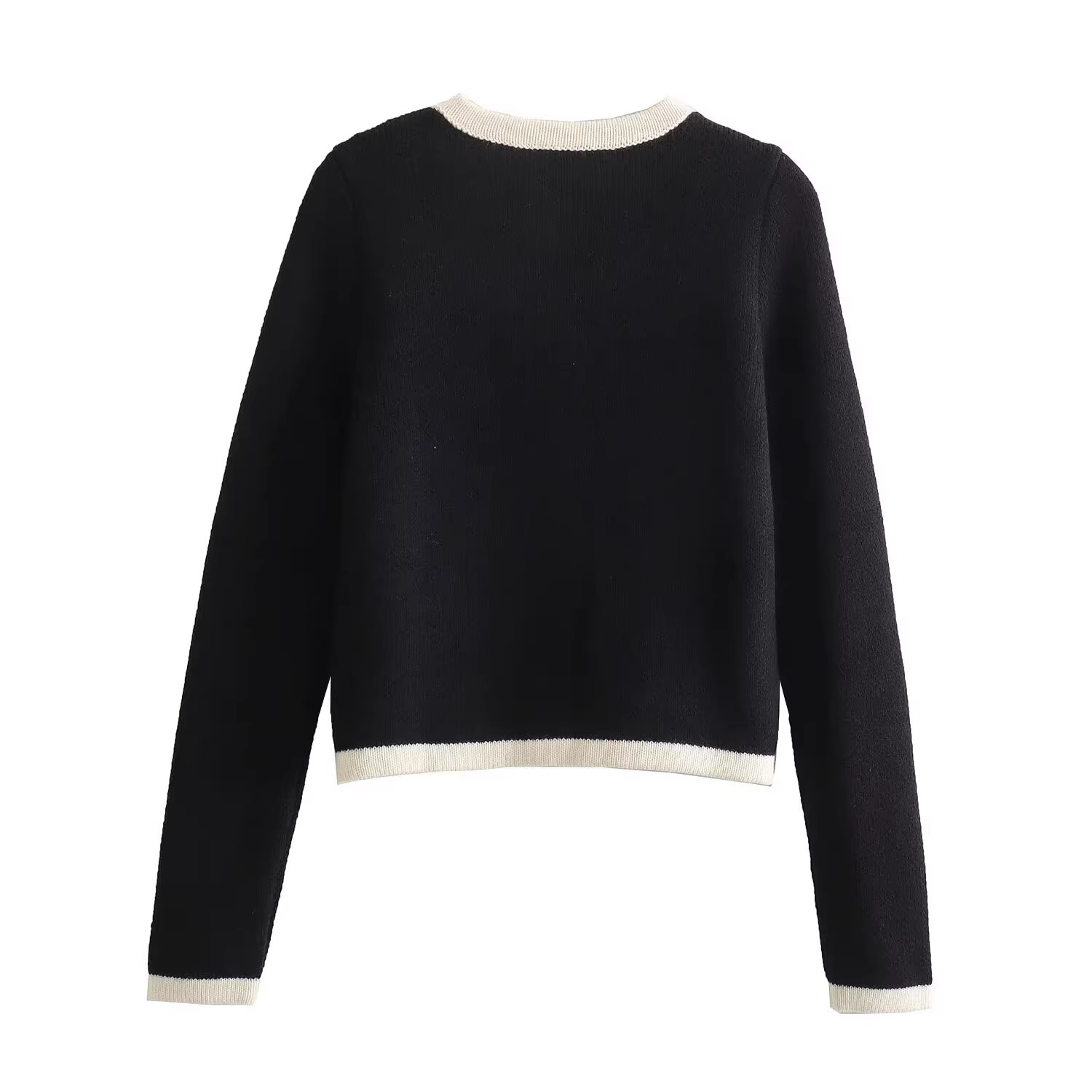 Single Breasted Placket Type Regular Sleeve Sleeve Type Wholesale Women's Elegant Streetwear Color Block Long Sleeve Printing Sweaters & Cardigans