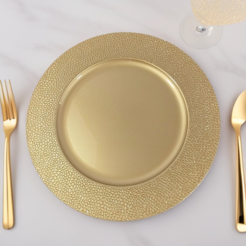 Charger Plate Export Wedding Hotel Party Spray Paint Process Plastic Decorative Disposable Dinner Plate