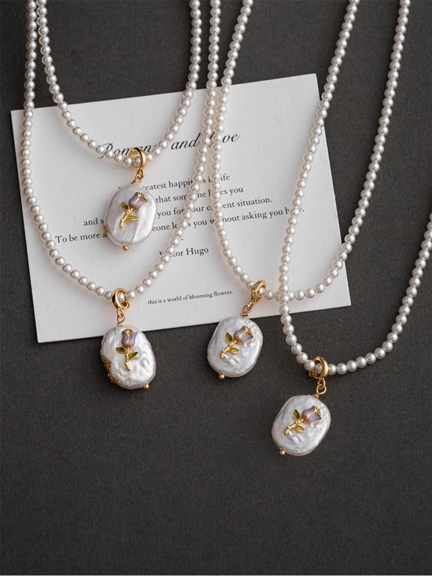 13g Weight Imitation Pearl Pendant Material Pendant Necklace Classification Beaded Chain Chain Type 1 Piece Quantity Holiday Occasion Imitation Pearl, Copper Material Flower Pattern All Seasons Season Women's Gender Beaded Design Vacation, Simple Style Style Vacation Simple Style Flower Imitation Pearl Copper Beaded Chain Beaded Necklaces Wholesale 3