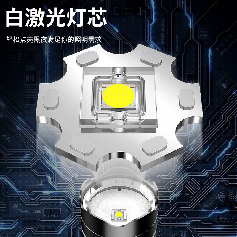 Nuevo LCD digital linterna eléctrica de carga rápida de aleación de aluminio de largo alcance pistola láser portátil linterna de iluminación al aire libre