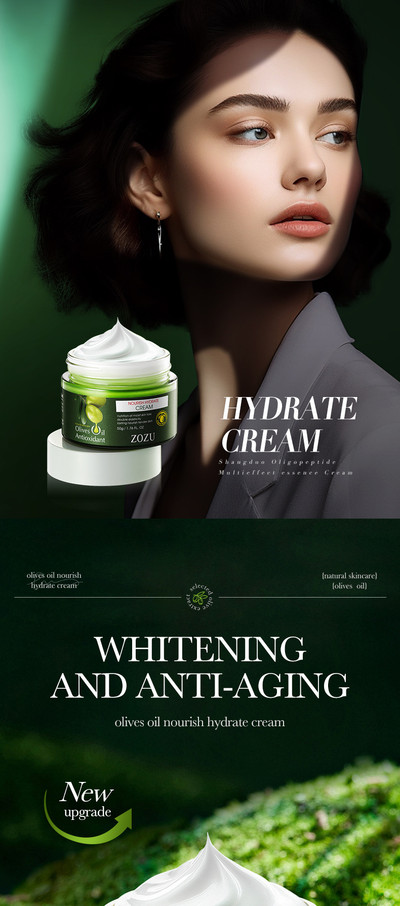 ZOZU All Olive Oil Nourishing&Moisturizing Cream Feuchtigkeitsspendende Gesichtscreme_voghion.com