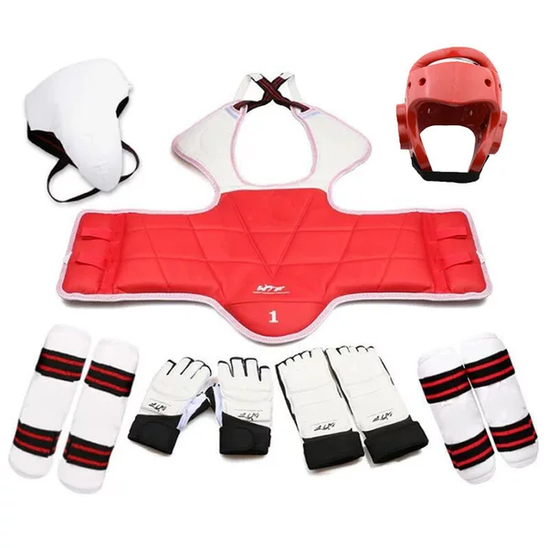 Taekwondo Protective Gear Complete Set for Boys and Girls, Kidsren's Competition Training, Adult Practical Hand Guards, Arm Guards, Masks and Helmets