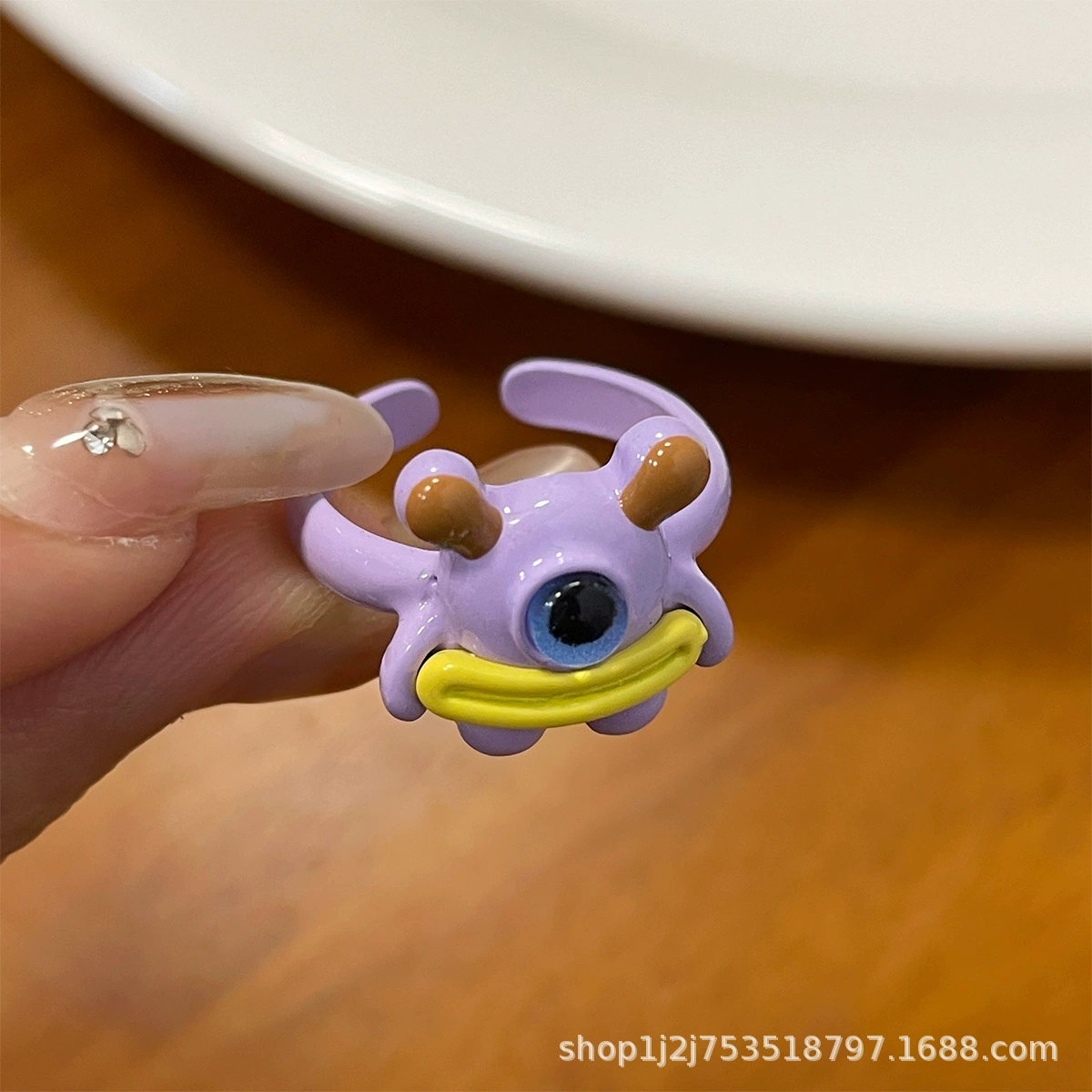 Cute cartoon one size ring, funny monster for elementary school students for beloved