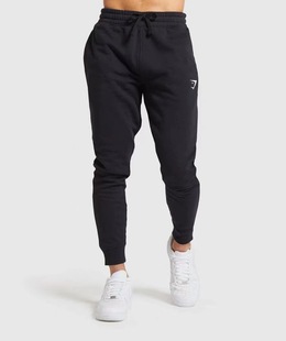 Gymshark Crest jogger running sports sweatpants men's thickened velvet cotton loose casual training shark
