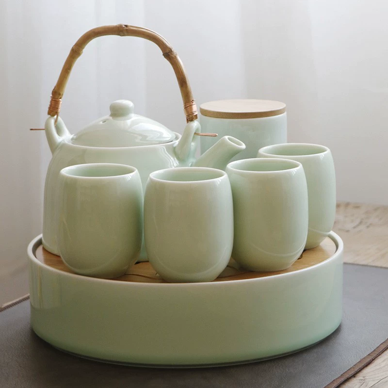 Ceramic tea set for home use, big modern and minimalistic teapot, tea cup, internet celebrity