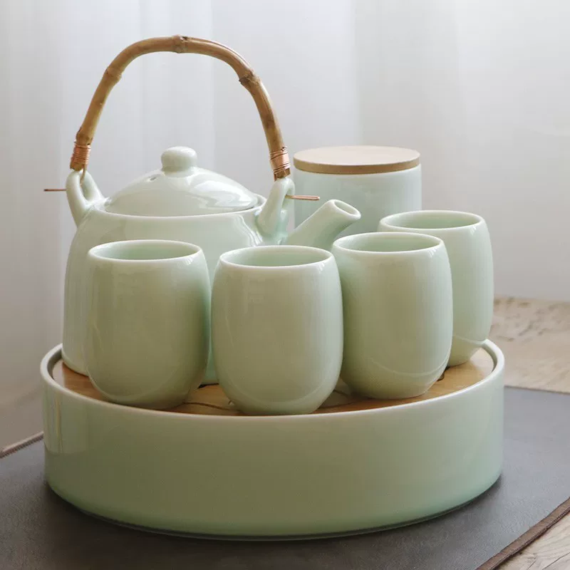 Ceramic tea set for home use, big modern and minimalistic teapot, tea cup, internet celebrity