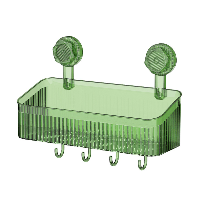 [Estante de almacenamiento de ventosa engrosada] baño ligero de lujo montado en la pared sin perforaciones estante multifuncional estante de almacenamiento rectangular