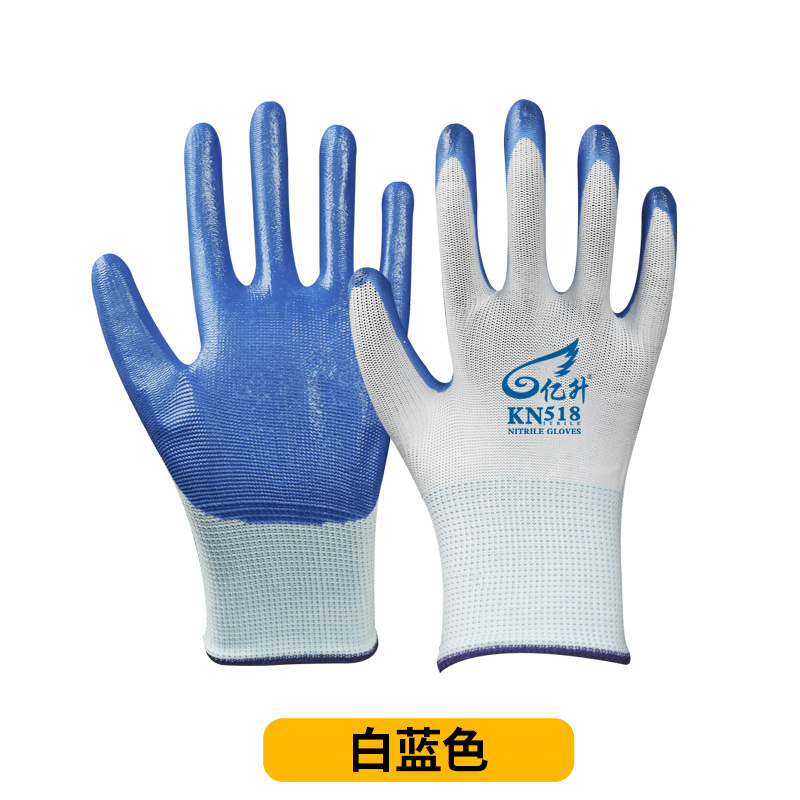 Yisheng nitrilo fino de goma colgando guantes resistentes al aceite antideslizante inmersión resistente al desgaste sitio de construcción de trabajo fábrica de protección al por mayor pelo recto image 6